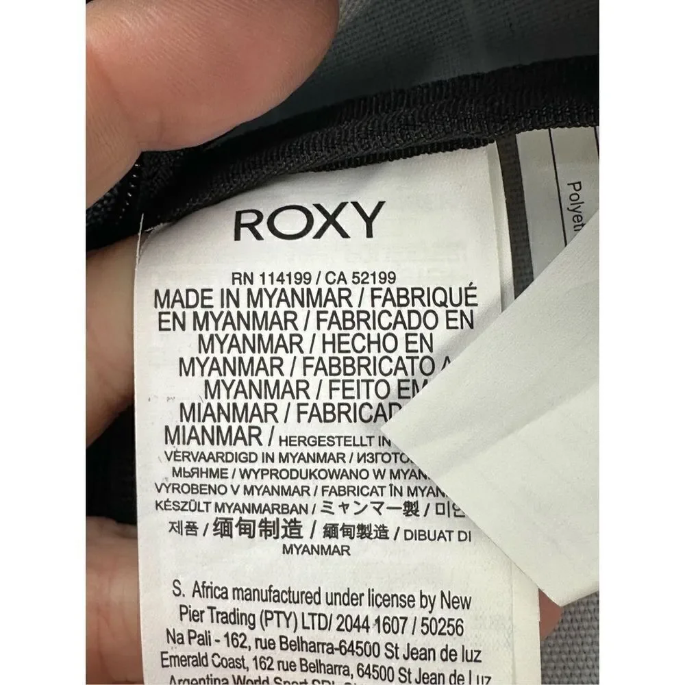 Roxy Sugar Baby Double Striped Blue Canvas Backpack Back Pack